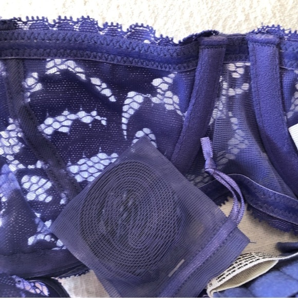 Free People Bra Underwire Love Letters Deep Periwinkle New 32B - Picture 5 of 5